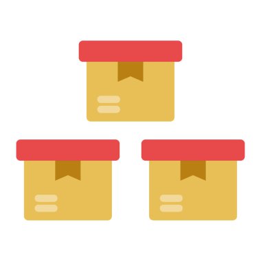 Lojistik, kutular, kargo malları, stok tamamen düzenlenebilir vektör simgesi