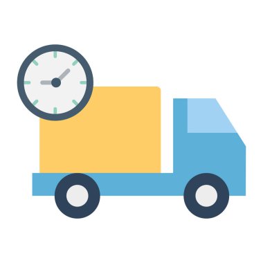 Hızlı teslimat, kargo, teslimat kamyonu, tamamen düzenlenebilir vektör simgesi