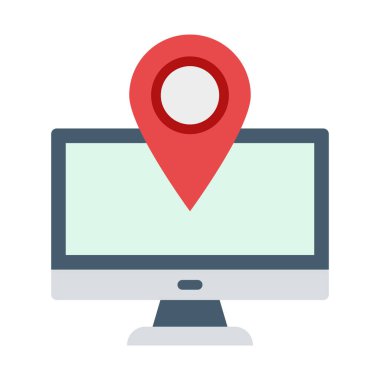 Çevrimiçi navigasyon, harita, navigasyon, konum tamamen düzenlenebilir vektör simgesi