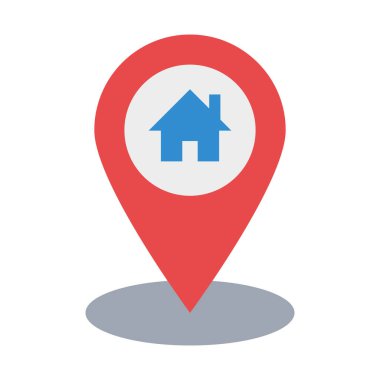 Ev konumu, adres, ev, tam olarak düzenlenebilir vektör simgesi