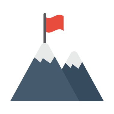 Sinyal alanı yok, bayrak, konum, dağlar tamamen düzenlenebilir vektör simgesi