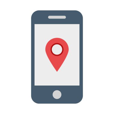 Taşınabilir konum, mobil, pin, konum tamamen düzenlenebilir vektör simgesi