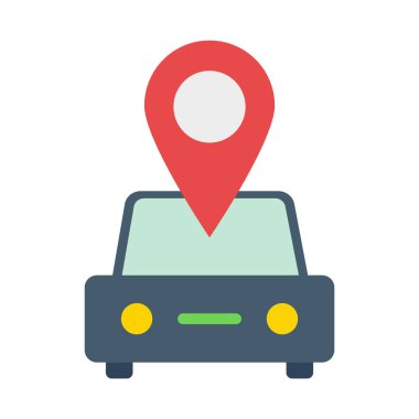 Araba konumu, harita, araba, konum tamamen düzenlenebilir vektör simgesi