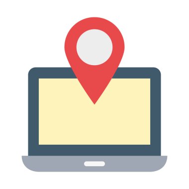 GPS dizüstü bilgisayarı, GPS, dizüstü bilgisayar, konumu tamamen düzenlenebilir vektör simgesi