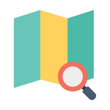 Arama haritası, keşif, harita, tam olarak düzenlenebilir vektör simgesi ara