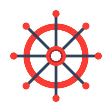 Gemi navigasyonu, navigasyon, gemi, tekerlek tamamen düzenlenebilir vektör simgesi