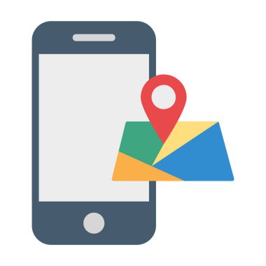 Konum, harita, mobil konum, mobil tamamen düzenlenebilir vektör simgesi