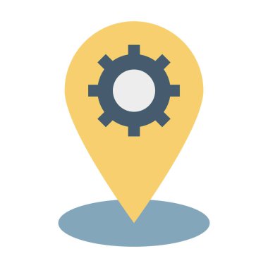 Konum yönetimi, GPS yönetimi, konum işaretleyici, konum ayarları tamamen düzenlenebilir vektör simgesi