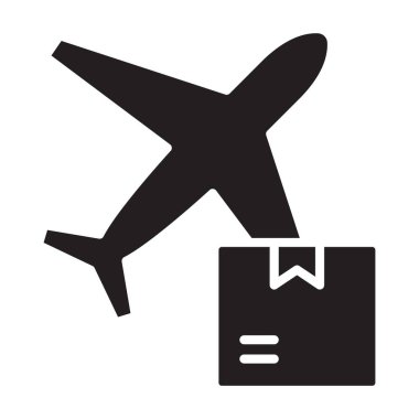 Hava yükü, uçak, nakliye, tamamen düzenlenebilir vektör simgesi