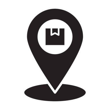 Teslimat haritası, teslimat yeri, teslimat, konum tamamen düzenlenebilir vektör simgesi