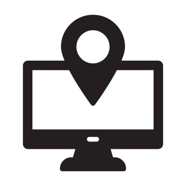 Çevrimiçi navigasyon, harita, navigasyon, konum tamamen düzenlenebilir vektör simgesi