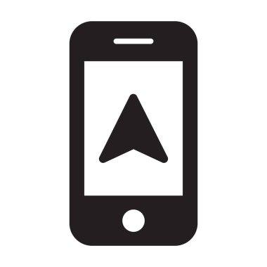 Mobil, navigasyon, pin, konum tamamen düzenlenebilir vektör simgesi