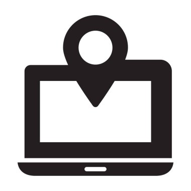 GPS dizüstü bilgisayarı, GPS, dizüstü bilgisayar, konumu tamamen düzenlenebilir vektör simgesi