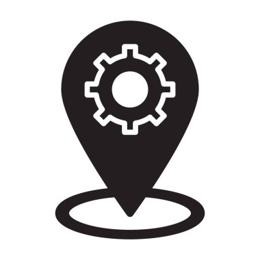 Konum yönetimi, GPS yönetimi, konum işaretleyici, konum ayarları tamamen düzenlenebilir vektör simgesi