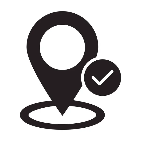 Verify Navigation Pin Right Verify Fully Editable Vector Icon — Stock Vector