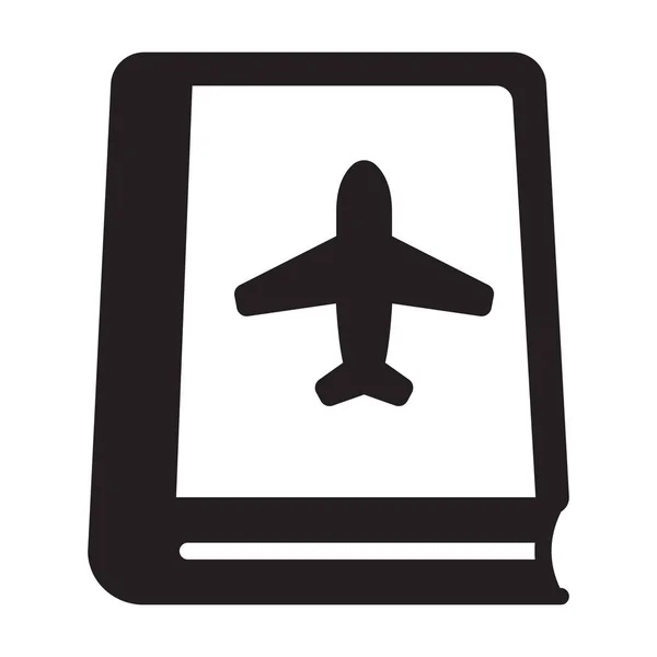 Seyahat Rehberi Kitap Seyahat Uçak Tamamen Düzenlenebilir Vektör Simgesi — Stok Vektör