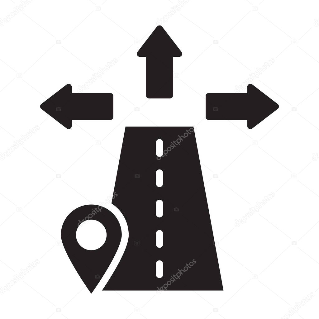 Road location, direction, road, location fully editable vector icon