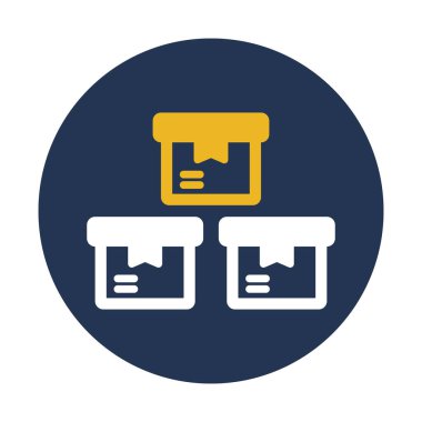 Lojistik, kutular, kargo malları, stok tamamen düzenlenebilir vektör simgesi