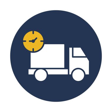 Hızlı teslimat, kargo, teslimat kamyonu, tamamen düzenlenebilir vektör simgesi