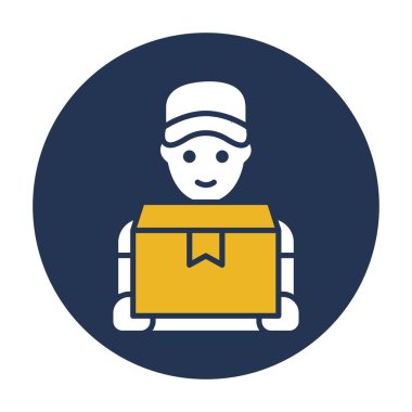 Teslimatçı, çocuk, kurye, tamamen düzenlenebilir vektör simgesi