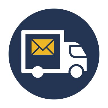 Posta kamyonu, posta, kamyon, kargo tamamen düzenlenebilir vektör simgesi