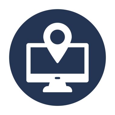 Çevrimiçi navigasyon, harita, navigasyon, konum tamamen düzenlenebilir vektör simgesi