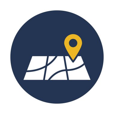 Harita, konum, yön, yer bulucular tamamen düzenlenebilir vektör simgesi