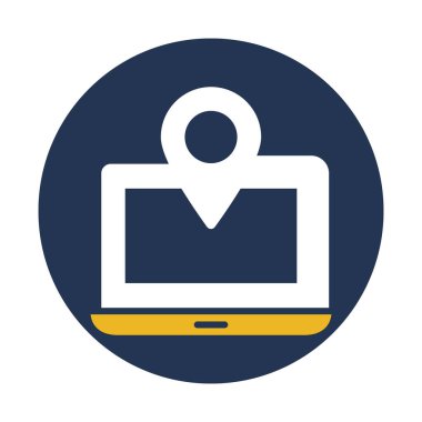 GPS dizüstü bilgisayarı, GPS, dizüstü bilgisayar, konumu tamamen düzenlenebilir vektör simgesi