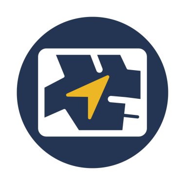 Navigasyon, harita, GPS, tamamen düzenlenebilir vektör simgesi