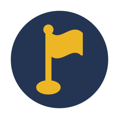 Bayrak, kilometre taşı, bitiş, hedef tamamen düzenlenebilir vektör simgesi