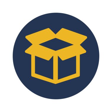 Kutu, lojistik, dağıtım kutusu, tamamen düzenlenebilir vektör simgesini aç