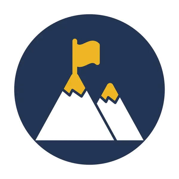 Δεν Περιοχή Σήματος Σημαία Τοποθεσία Βουνά Πλήρως Επεξεργάσιμο Διάνυσμα Εικονίδιο — Διανυσματικό Αρχείο