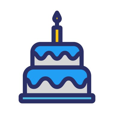 Kek İzole Vektör simgesi Kolayca değiştirilebilir veya düzenlenebilir