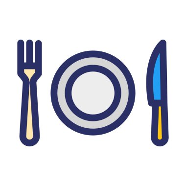 Çatal bıçak takımı izole edilmiş Vektör simgesi kolayca değiştirilebilir ya da düzenlenebilir