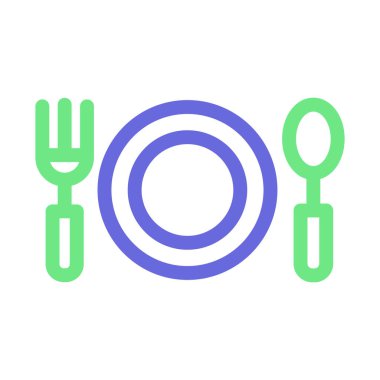 Çatal bıçak takımı izole edilmiş Vektör simgesi kolayca değiştirilebilir ya da düzenlenebilir