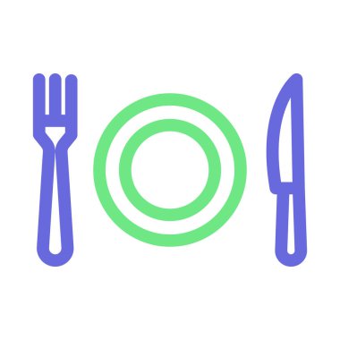 Çatal bıçak takımı izole edilmiş Vektör simgesi kolayca değiştirilebilir ya da düzenlenebilir