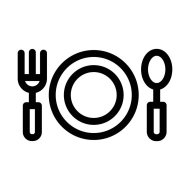 Çatal bıçak takımı izole edilmiş Vektör simgesi kolayca değiştirilebilir ya da düzenlenebilir