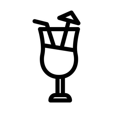 Kokteyl İzole Vektör simgesi Kolayca değiştirilebilir veya düzenlenebilir
