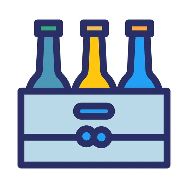 Caja Cerveza Icono Vector Aislado Que Puede Modificar Editar Fácilmente — Vector de stock