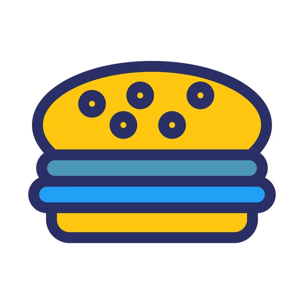 Burger Isolated Vector Ícone Que Pode Facilmente Modificar Editar — Vetor de Stock