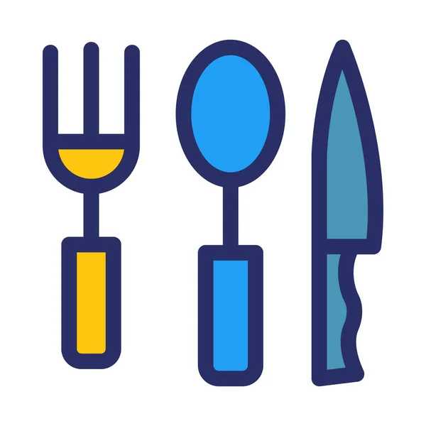 Cutlery Isolated Vector Icon Which Can Easily Modify Edit — Stock Vector