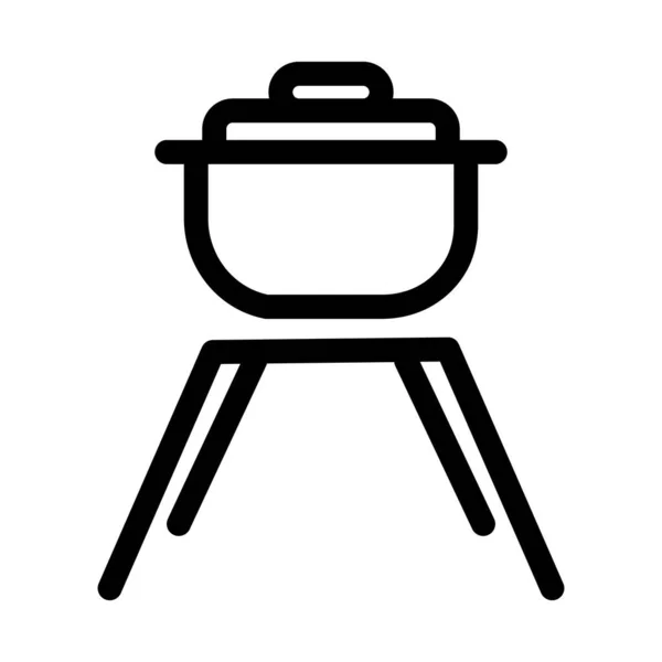 Cooking Pot Icono Vector Aislado Que Puede Modificar Editar Fácilmente — Vector de stock