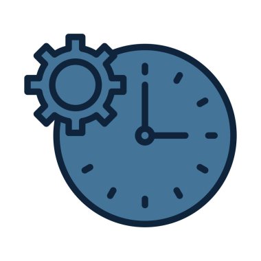 Zaman ayarları çizgisi izole vektör simgesi kolayca değiştirilebilir ve düzenlenebilir