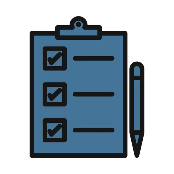 Checklist Línea Aislado Icono Vectorial Puede Ser Fácilmente Modificado Editar — Vector de stock