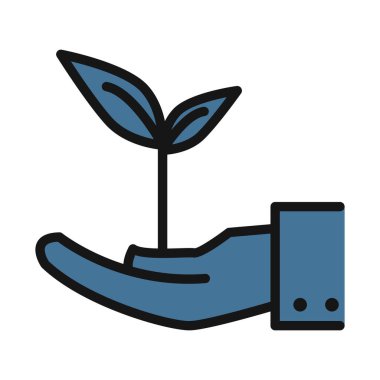 El hattındaki bitki izole vektör simgesi kolayca değiştirilebilir ve düzenlenebilir