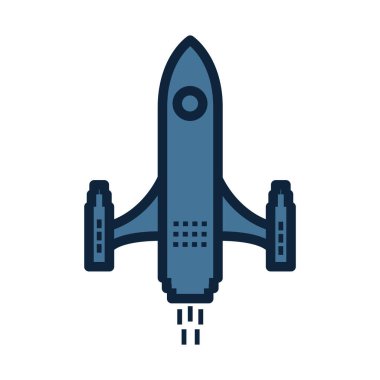 Roket hattı izole vektör simgesi kolayca değiştirilebilir ve düzenlenebilir