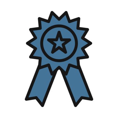 Yıldız rozet çizgisi izole vektör simgesi kolayca değiştirilebilir ve düzenlenebilir