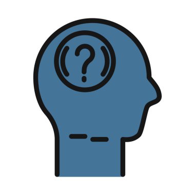 Soru, zihin çizgisi izole vektör simgesi kolayca değiştirilebilir ve düzenlenebilir