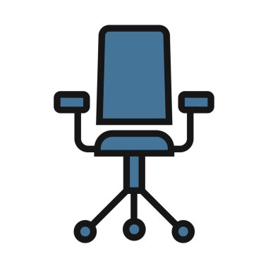 Dönen Sandalye çizgisi izole vektör simgesi kolayca değiştirilebilir ve düzenlenebilir