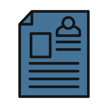 CV satır izole vektör simgesi kolayca değiştirilebilir ve düzenlenebilir